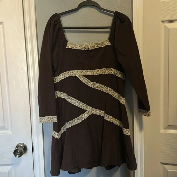 NWOT Tennley Corduroy Mini Dress - Chocolate Torte Combo - Picture 6 of 6